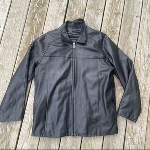 Mens Wilson’s Leather Thinsulate Lined Convertible zip out Coat Large Black